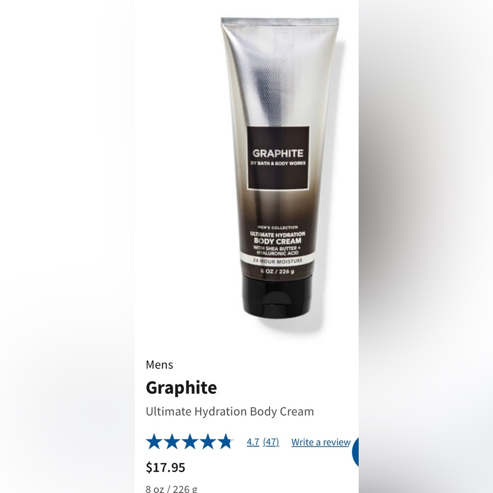Bath & Body Graphite body cream
